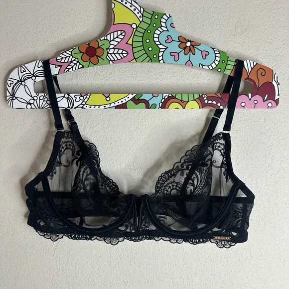 Bluebella Marseille black sheer Bra underwire size 34C - Picture 4 of 6